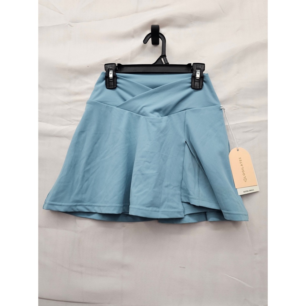 Blogilates Womens Crisscross Slit Skort Blue Poly Blend Athletic Size Extra S